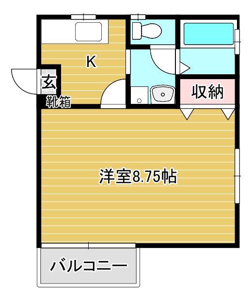メディオ・カーサ(1K/3階)の間取り写真