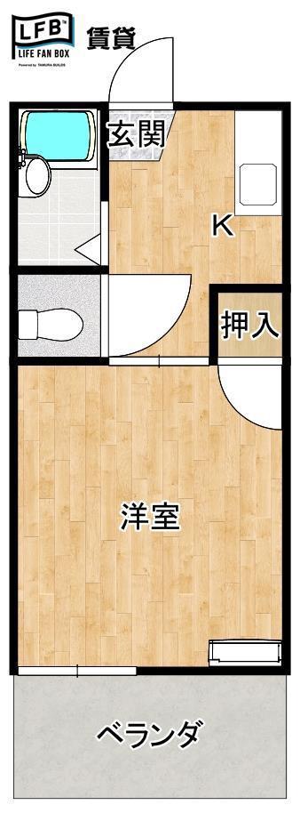 平井ベイヒル(1K/1階)の間取り写真