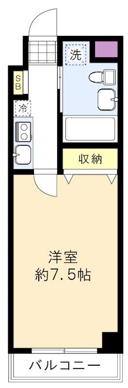 PALAZIO DE ROSSO(1K/1階)の間取り写真