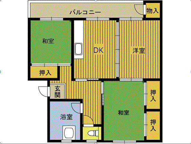 ヴァローレ前田(3DK/3階)の間取り写真