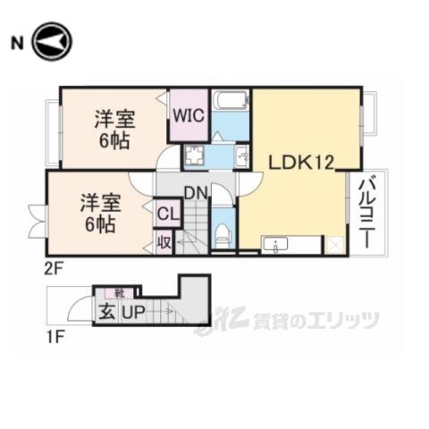フレイズ1・2(2LDK/2階)の間取り写真