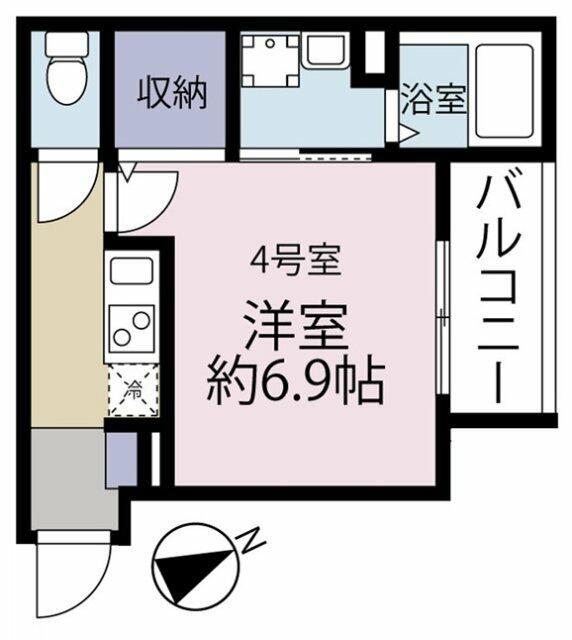 VINES海老名(1K/1階)の間取り写真