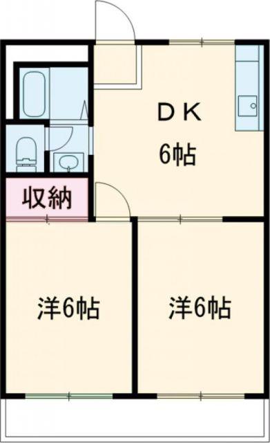 ゴールデンハイツ(2DK/2階)の間取り写真
