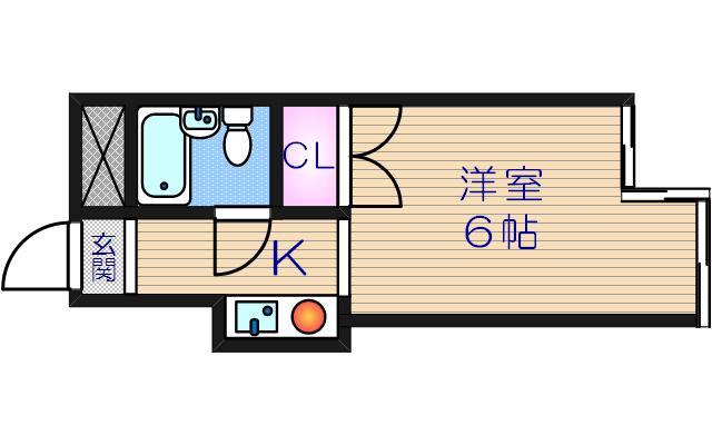 フォルツァ舟橋(ワンルーム/2階)の間取り写真