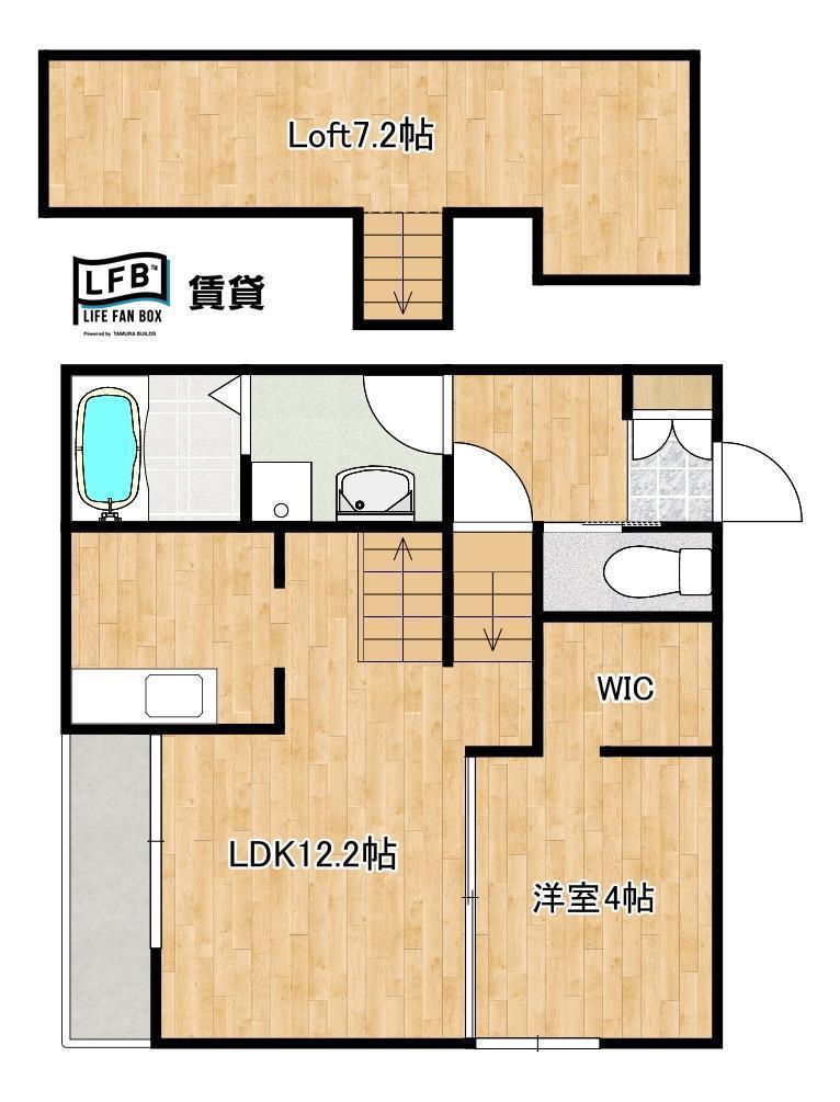 LFB APARTMENT宮島町(1LDK/1階)の間取り写真