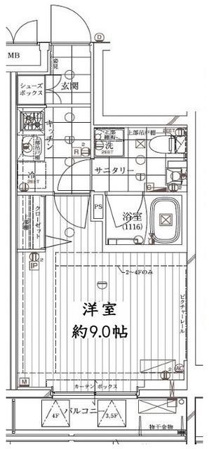 REGALIZ門前仲町PARK SIDE(1K/3階)の間取り写真