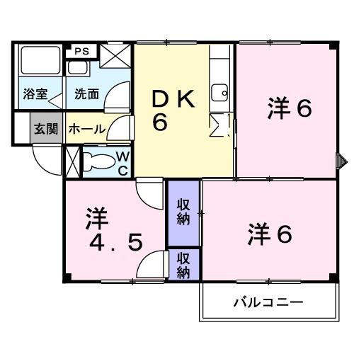 プラドール鈴木(3DK/2階)の間取り写真