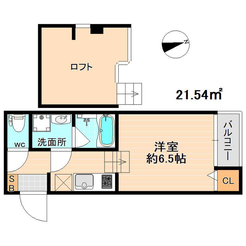 レスター大橋東シティ(1K/1階)の間取り写真