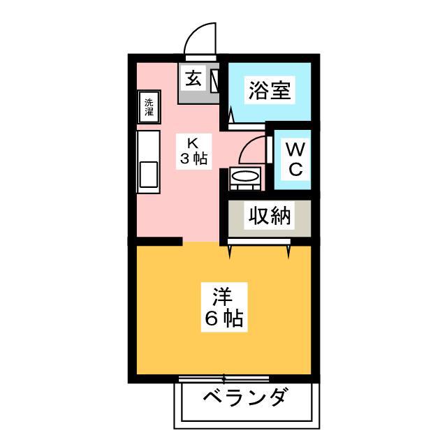 ガーデンコートB(ワンルーム/1階)の間取り写真