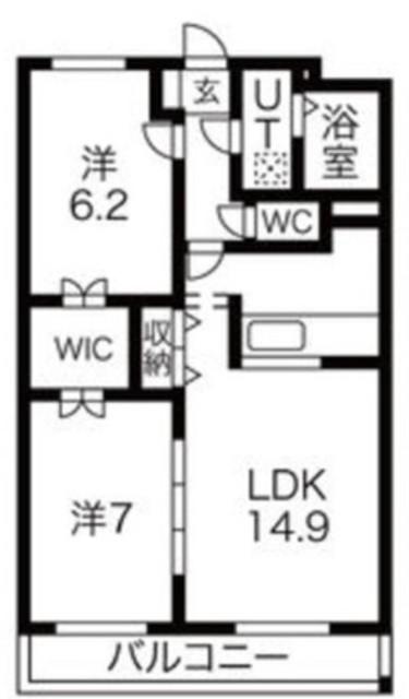 ウィン・グラッシア御殿場 壱番館(2LDK/2階)の間取り写真
