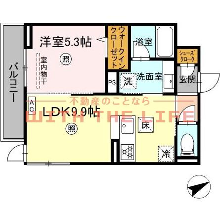 アベリアII番館(1LDK/1階)の間取り写真