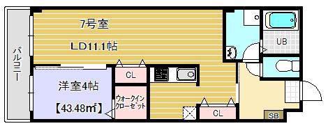 ELIZABETH(1LDK/3階)の間取り写真