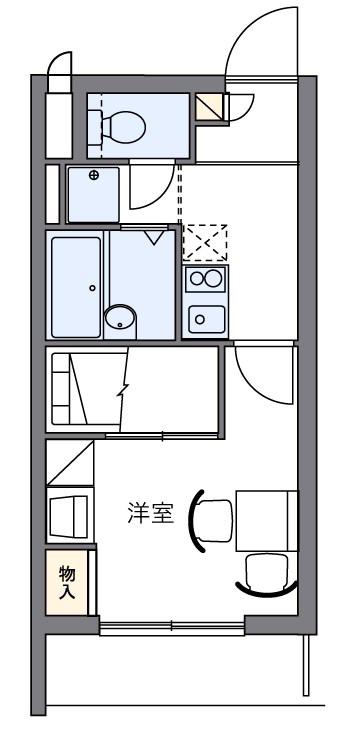 グレイスフル(1K/4階)の間取り写真