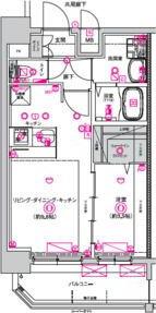 CREST TAPP浅間町(1LDK/12階)の間取り写真