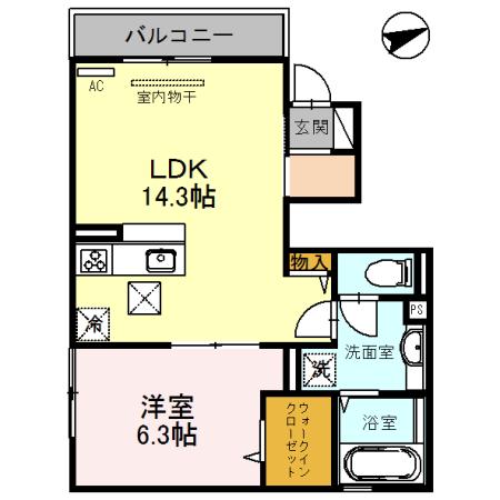 プティロジュマン(1LDK/1階)の間取り写真