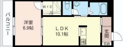 アングレーヌ(1LDK/2階)の間取り写真