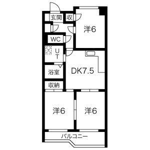 ハイツ吹上(3DK/7階)の間取り写真