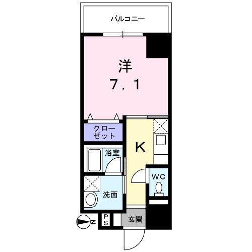 ウィル アヴェニュー(1K/4階)の間取り写真