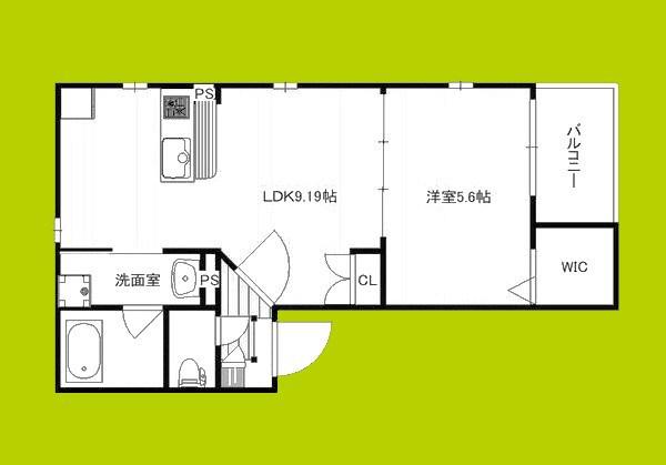 ヒカリコート(1LDK/1階)の間取り写真
