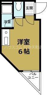 ゼブラII(ワンルーム/2階)の間取り写真