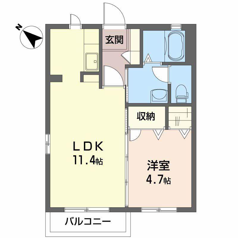 シャーメゾン岩鼻III(1LDK/1階)の間取り写真