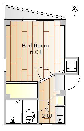 OKU HOUSE(1K/2階)の間取り写真