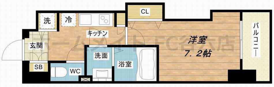 LUXE本町(1K/3階)の間取り写真