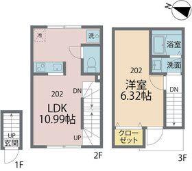 ブランシェ(1LDK/2階)の間取り写真