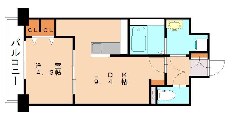 LEGEND紺屋町(1LDK/6階)の間取り写真