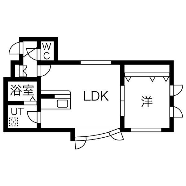 MIU CO BLD 03(1LDK/2階)の間取り写真
