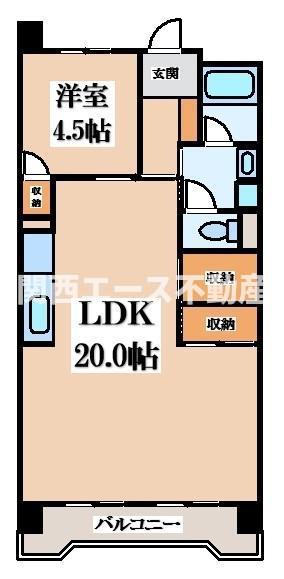 ビレッジハウス港島タワー(1LDK/11階)の間取り写真