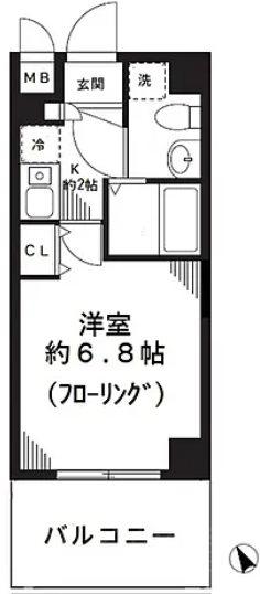 パティホームズ一口坂(1K/3階)の間取り写真