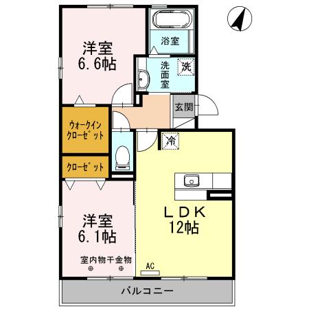 A-ROOM(2LDK/3階)の間取り写真