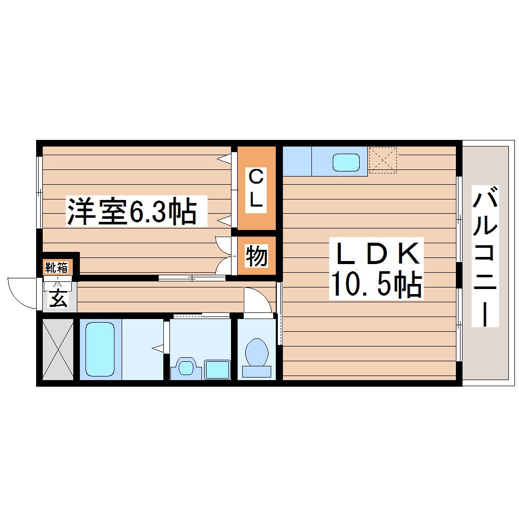 フォレスト壱番館(1LDK/1階)の間取り写真
