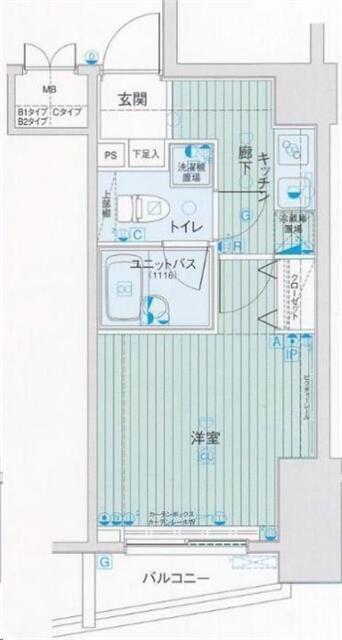 メインステージ東日本橋II(1K/4階)の間取り写真