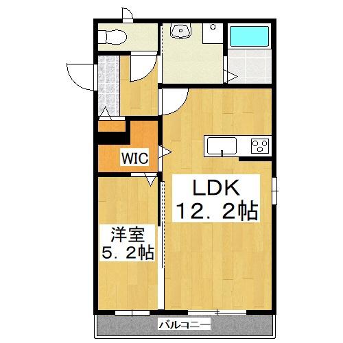 メゾンHARU(1LDK/2階)の間取り写真