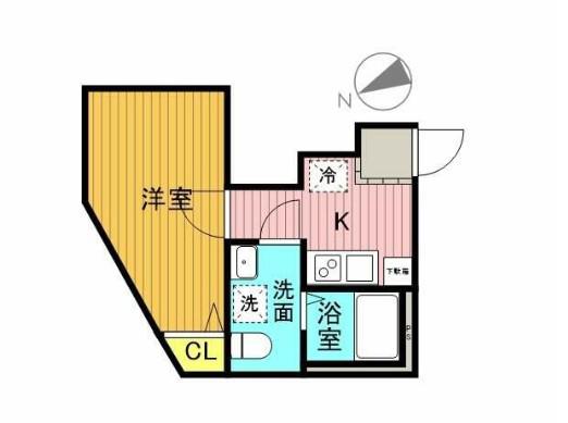 第七アルレ堀之内(1K/3階)の間取り写真
