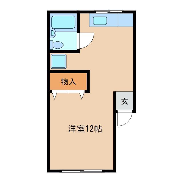 ぐらんぱ七番館(ワンルーム/1階)の間取り写真