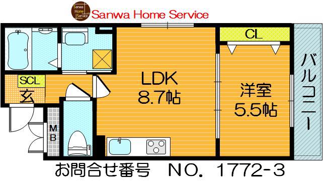 アビタ諸福(1LDK/1階)の間取り写真