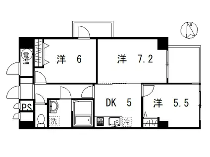 セピア池袋II(3K/5階)の間取り写真