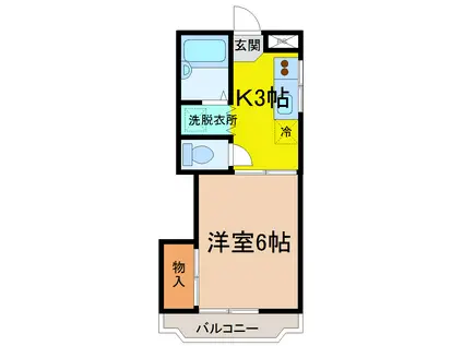 コーポセキB(1K/1階)の間取り写真