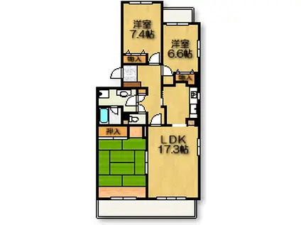 ノヴァ植園(3LDK/2階)の間取り写真