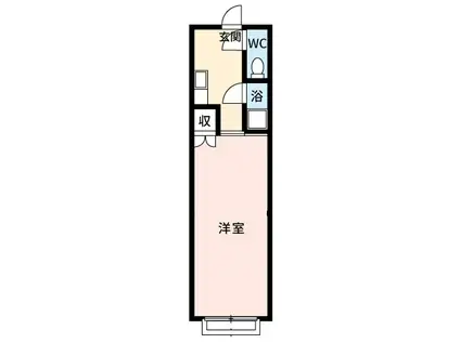 M-1マンション(1K/5階)の間取り写真