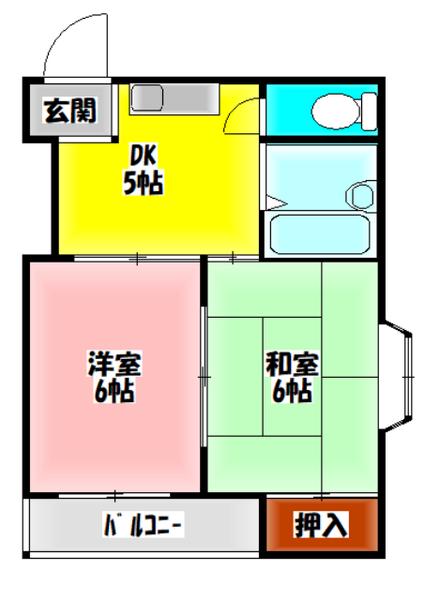 秀和第2ハイツ(2DK/3階)の間取り写真