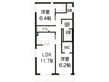 プライムII(2LDK/3階)の間取り写真