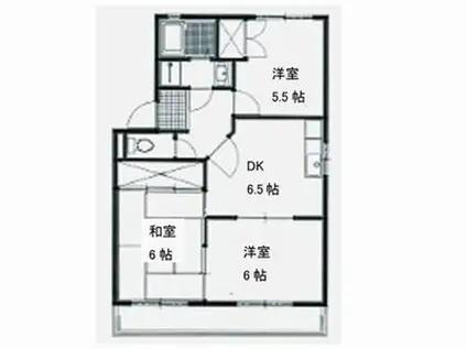 サンパレス(3DK/2階)の間取り写真