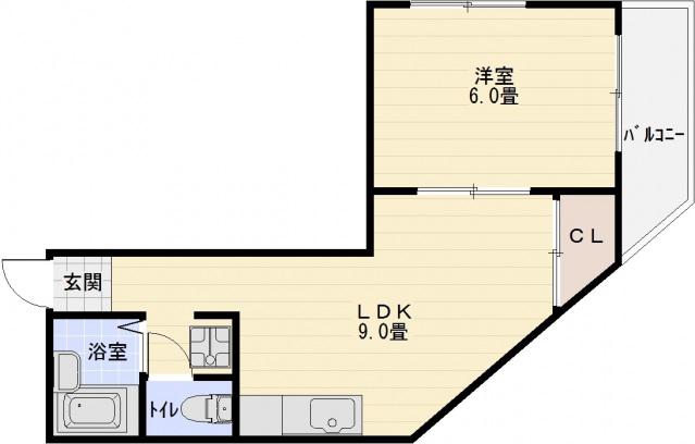 ハイツハピネス(1LDK/2階)の間取り写真