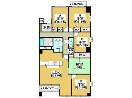 三田カルチャータウン・リフォレC棟406 女子学生専用シェアハウス(ワンルーム/4階)の間取り写真