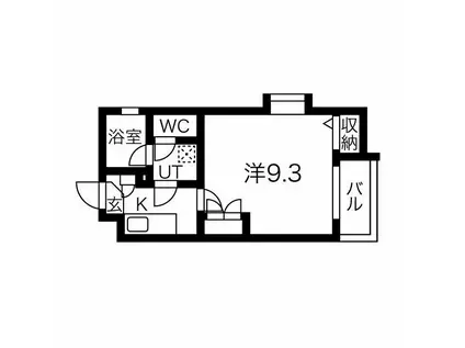 イースタンヒルズ覚王山(1K/3階)の間取り写真