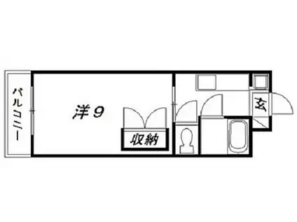 マンションKASUGA(1K/2階)の間取り写真